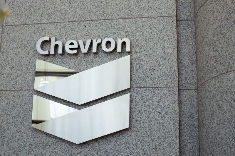 FILE PHOTO: A Chevron logo at the Chevron building in Houston, Texas, U.S. August 19, 2025. REUTERS/Kaylee Greenlee/File Photo
