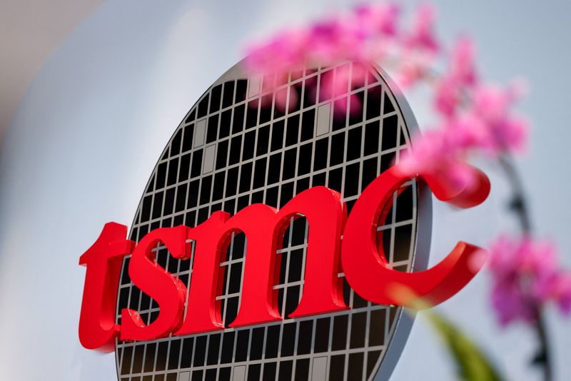 The logo of Taiwan Semiconductor Manufacturing Company (TSMC) is displayed at TSMC Museum of Innovation in Hsinchu, Taiwan April 9, 2026. REUTERS/Ann Wang