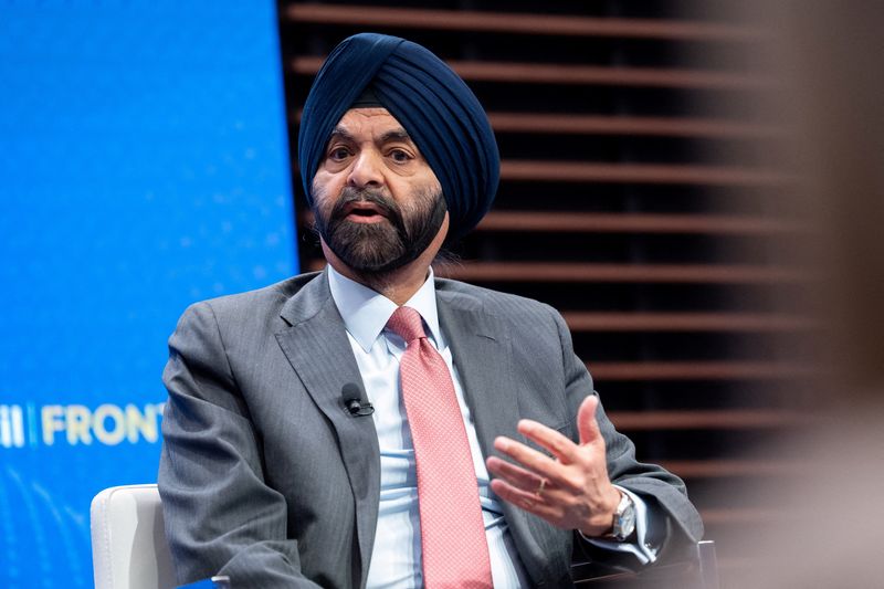 FILE PHOTO: World Bank President Ajay Banga gives remarks during a forum held at the Atlantic Council building in Washington, D.C., U.S., April 7, 2026. REUTERS/Aaron Schwartz/File Photo
