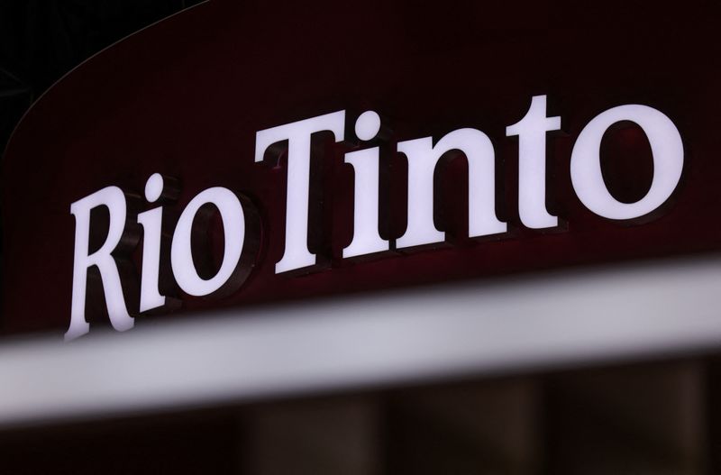 A logo of Rio Tinto at the company’s booth at the 8th China International Import Expo (CIIE) in Shanghai, China, November 6, 2025.REUTERS/Maxim Shemetov