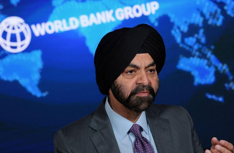 World Bank Group President Ajay Banga sits for an interview with Reuters at the World Bank in Washington, D.C., U.S., April 10, 2026. REUTERS/Jonathan Ernst
