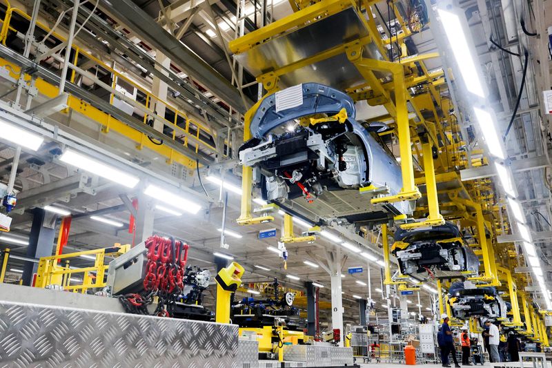 FILE PHOTO: BYD vehicles in the production line at the company's new electric vehicle factory at the Industrial Complex in Camacari, Bahia, Brazil, February 3, 2026. REUTERS/Rafael Martins/File Photo