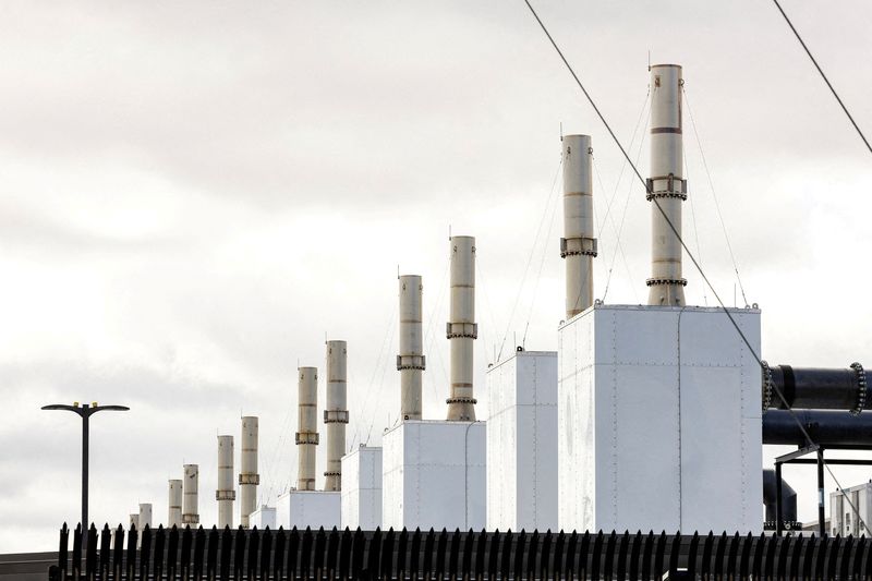 FILE PHOTO: The exterior of the Amazon Data Center being built in New Carlisle, Indiana, U.S., March 23, 2026. REUTERS/Jim Vondruska//File Photo