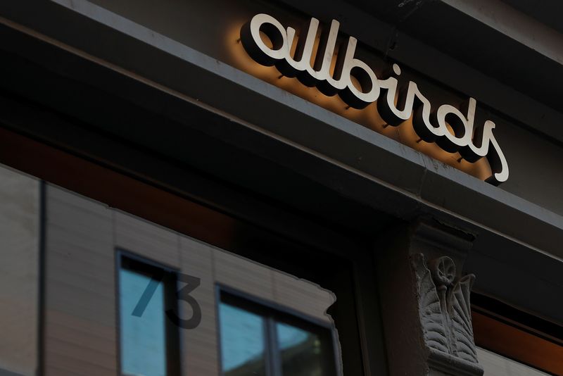 The Allbirds flagship store sign is seen in Manhattan, New York City, U.S., September 7, 2021.  REUTERS/Shannon Stapleton