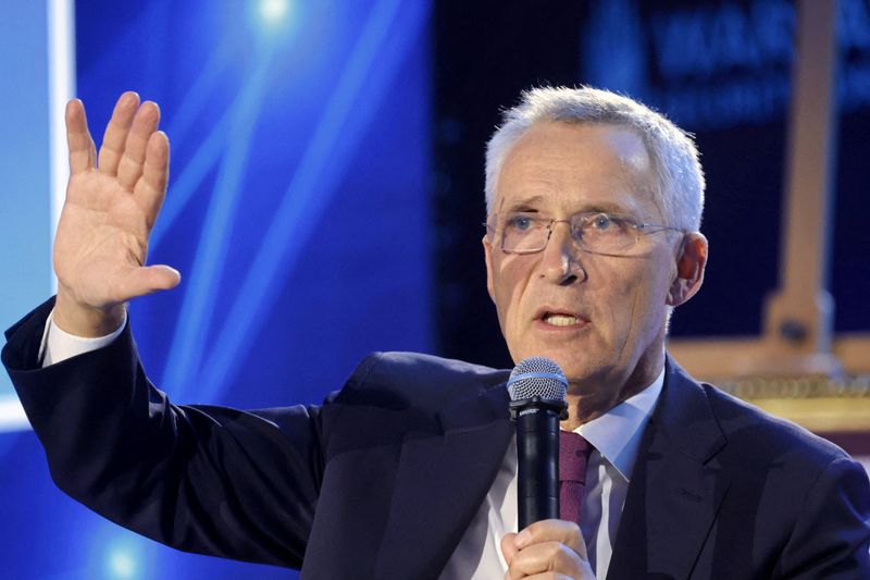 FILE PHOTO: Norwegian Minister of Finance Jens Stoltenberg speaks during the Warsaw Security Forum, in Warsaw, Poland, September 30, 2025. Kuba Atys/Agencja Wyborcza.pl via REUTERS/File Photo