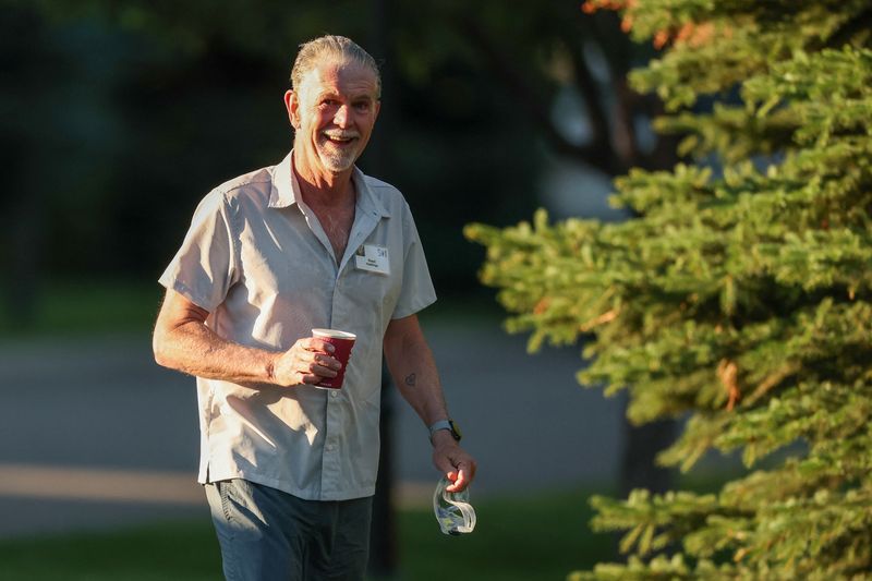 Reed Hastings, co-founder and Executive Chairman of Netflix, attends the Allen and Company Sun Valley Media and Technology Conference at The Sun Valley Resort in Sun Valley, Idaho, U.S., July 11, 2025. REUTERS/Brendan McDermid