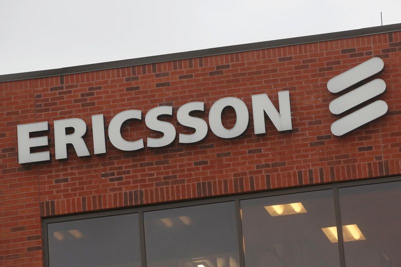 A logo of Ericsson is seen outside the company's office in Kanata, Ontario, Canada April 17, 2023. REUTERS/Lars Hagberg