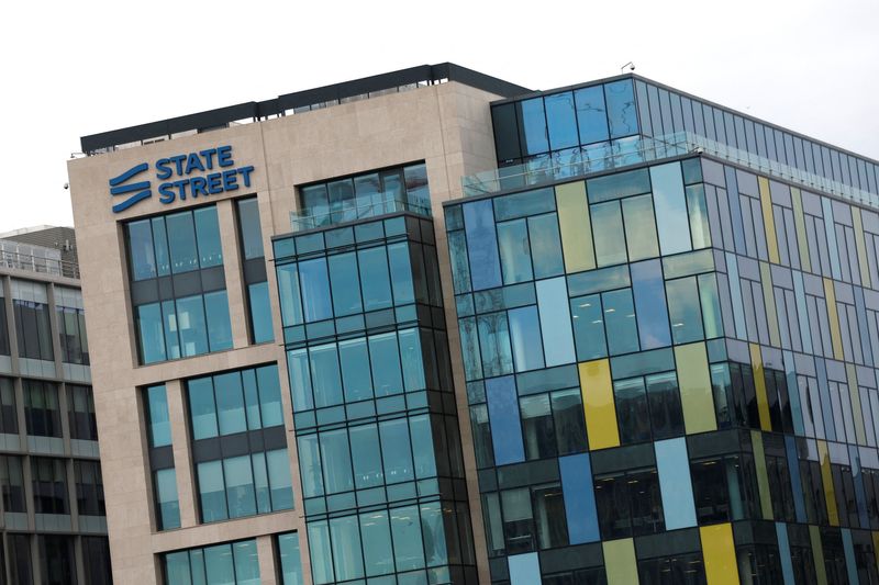 A view of the State Street Corporation logo at the IFSC (International Financial Services Centre), in Dublin, Ireland, January 17, 2026. REUTERS/Clodagh Kilcoyne