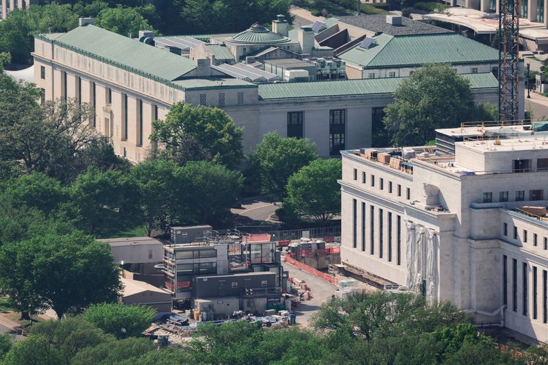 The Federal Reserve building undergoes construction in Washington, D.C., U.S., April 16, 2026. REUTERS/Kylie Cooper