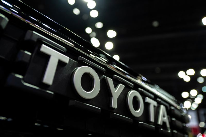 Toyota logo on display at the 47th Bangkok International Motor Show 2026, in Bangkok, Thailand, March 24, 2026. REUTERS/Athit Perawongmetha