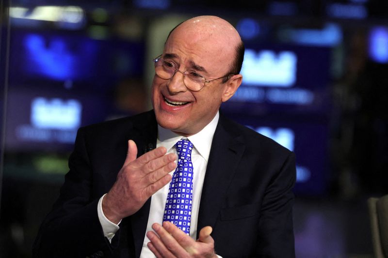 FILE PHOTO: Brad Jacobs, Chairman and CEO of QXO, Inc., speaks about Beacon Roofing Supply during an interview with CNBC on the floor at the New York Stock Exchange (NYSE) in New York City, U.S., March 20, 2025.  REUTERS/Brendan McDermid/File Photo