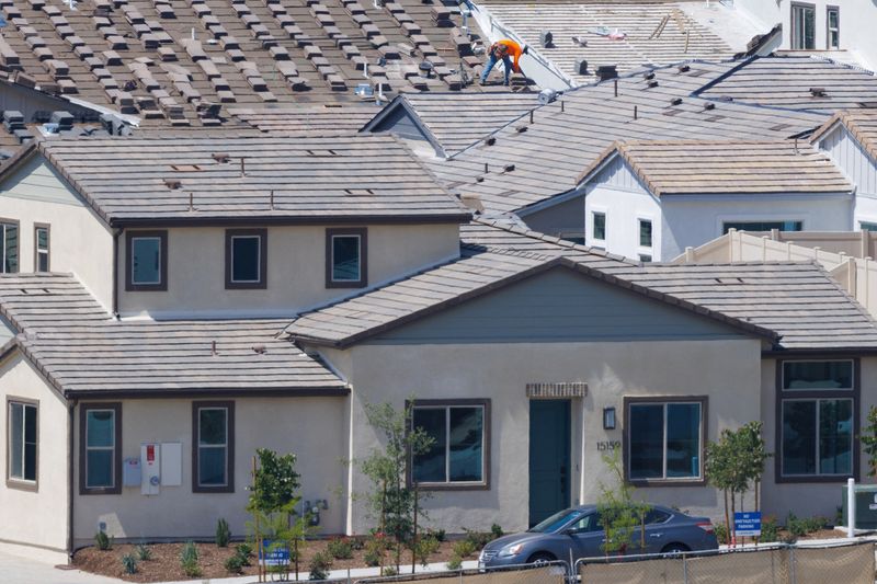 FILE PHOTO: A construction worker works at a Lennar residential housing development called Junipers in San Diego, California, U.S., June 18, 2024.   REUTERS/Mike Blake/File Photo