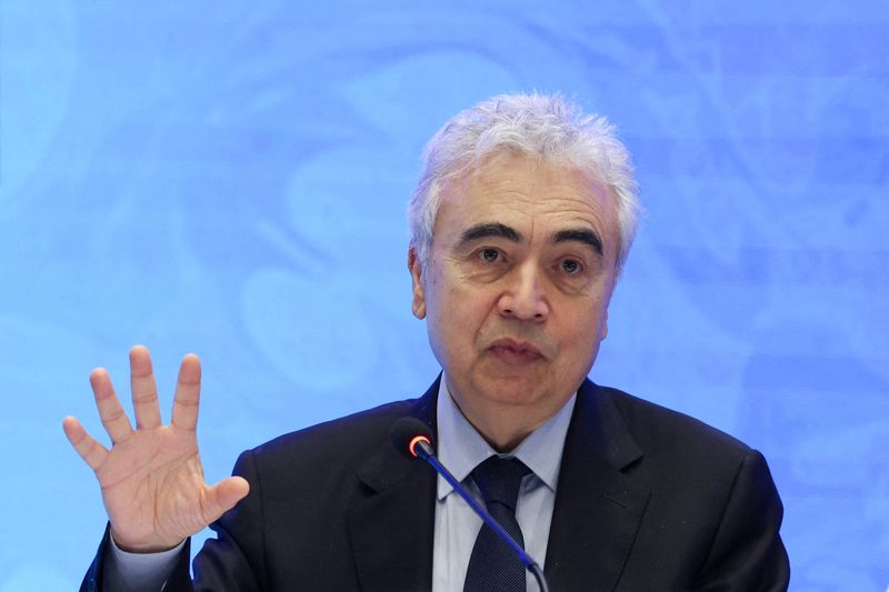 FILE PHOTO: International Energy Agency (IEA) Executive Director Fatih Birol speaks during a press conference in Istanbul, Turkey, March 12, 2026. REUTERS/Dilara Senkaya/File Photo