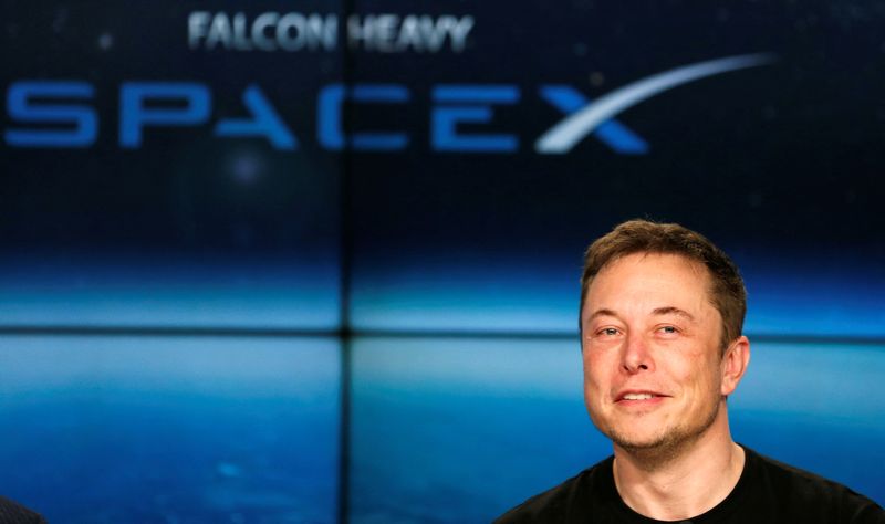 FILE PHOTO: SpaceX founder Elon Musk speaks at a press conference following the first launch of a SpaceX Falcon Heavy rocket at the Kennedy Space Center in Cape Canaveral, Florida, U.S., February 6, 2018. REUTERS/Joe Skipper/File Photo