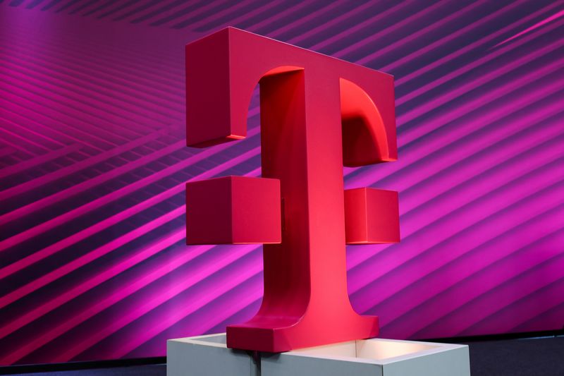 A view shows the logo of telecommunications giant Deutsche Telekom AG during the company's annual news conference in Bonn, Germany, February 23, 2023. REUTERS/Wolfgang Rattay