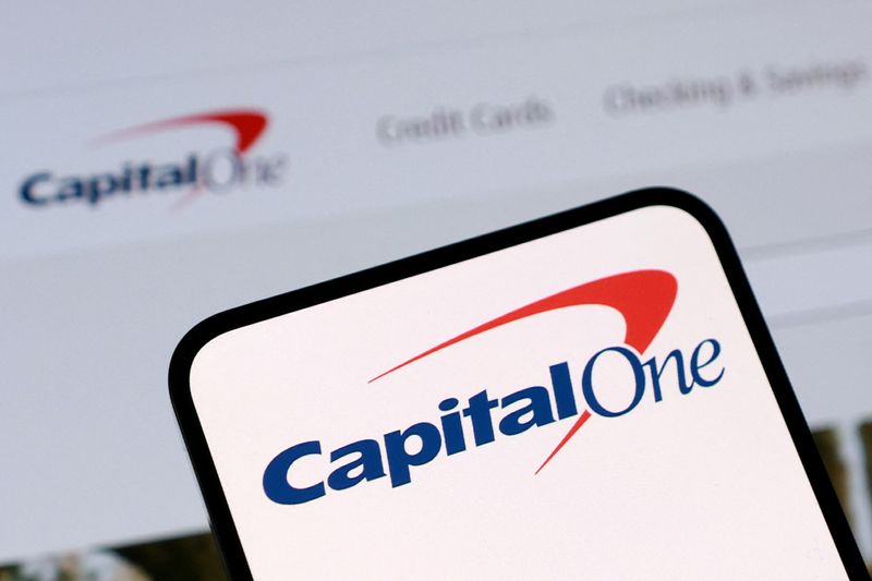 Capital One logo appears in this illustration taken December 1, 2025. REUTERS/Dado Ruvic/Illustration