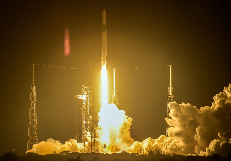 A SpaceX Falcon 9 rocket and Dragon spacecraft lifts off from Launch Complex 40 at the Cape Canaveral Space Force Station in Cape Canaveral, Florida, U.S., February 13, 2026. REUTERS/Steve Nesius