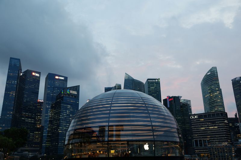 A view of the central business district skyline in Singapore May 27, 2025. REUTERS/Edgar Su