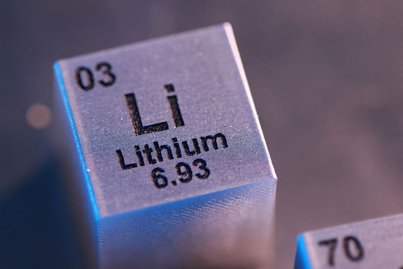 A block with the symbol, atomic number and mass number of Lithium (Li) element, in this illustration taken January 21, 2026. REUTERS/Dado Ruvic/Illustration