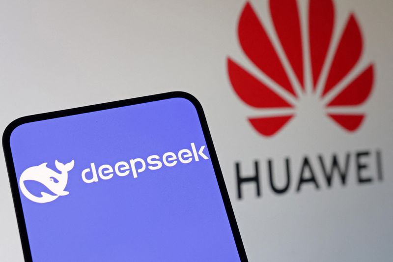 The Deepseek and Huawei logos are seen in this illustration taken on January 29, 2025. REUTERS/Dado Ruvic/Illustration