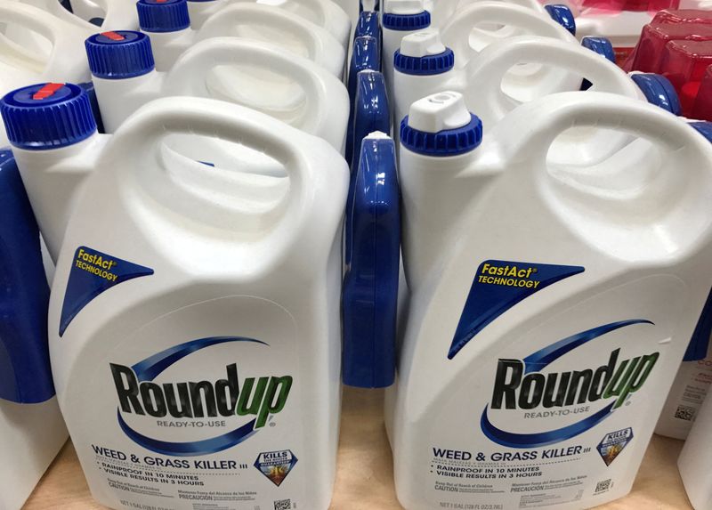 FILE PHOTO: Monsanto Co's Roundup is shown for sale in Encinitas, California, U.S., June 26, 2017.  REUTERS/Mike Blake/File Photo