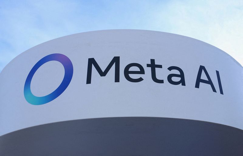 FILE PHOTO: A logo of Meta AI sits outside the Meta House on the opening day of the 55th annual meeting of the World Economic Forum (WEF) in Davos, Switzerland, January 20, 2025. REUTERS/Yves Herman/File Photo