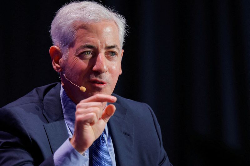 FILE PHOTO: Bill Ackman, founder and CEO of Pershing Square Capital Management, attends the Milken Conference 2025 in Beverly Hills, California, U.S., May 6, 2025. REUTERS/Mike Blake/File Photo