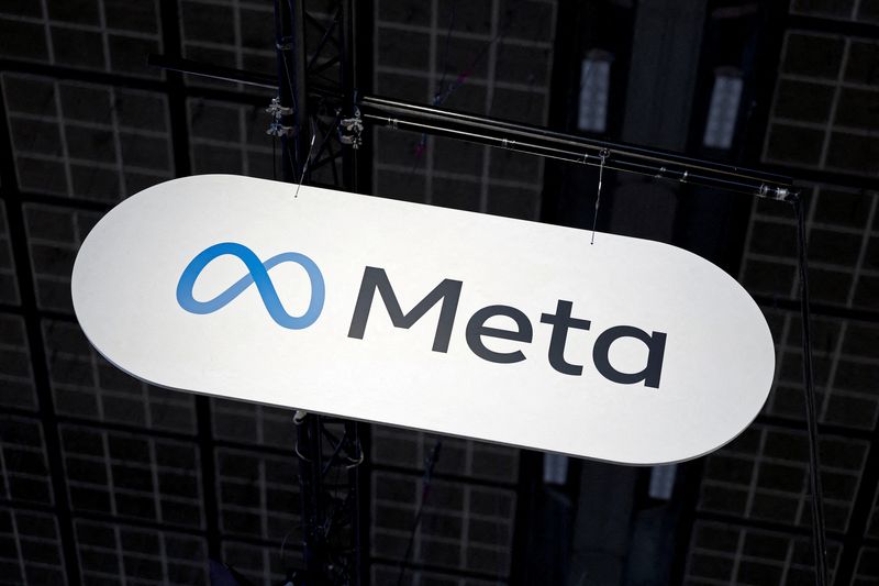 FILE PHOTO: The logo of Meta is seen during the Viva Technology conference dedicated to innovation and startups at Porte de Versailles exhibition center in Paris, France, June 12, 2025. REUTERS/Benoit Tessier/File Photo