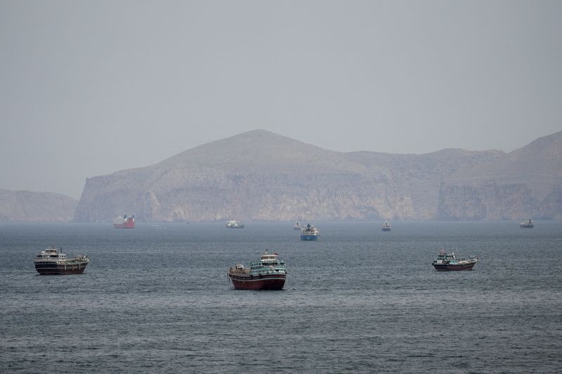 Ships and boats in the Strait of Hormuz, Musandam, Oman, April 22, 2026. REUTERS/Stringer