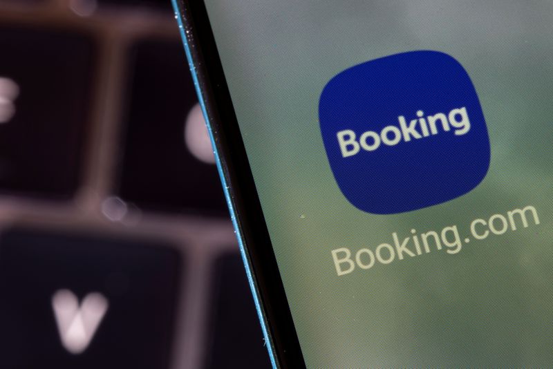 Booking.com app is seen on a smartphone in this illustration taken February 27, 2022. REUTERS/Dado Ruvic/Illustration