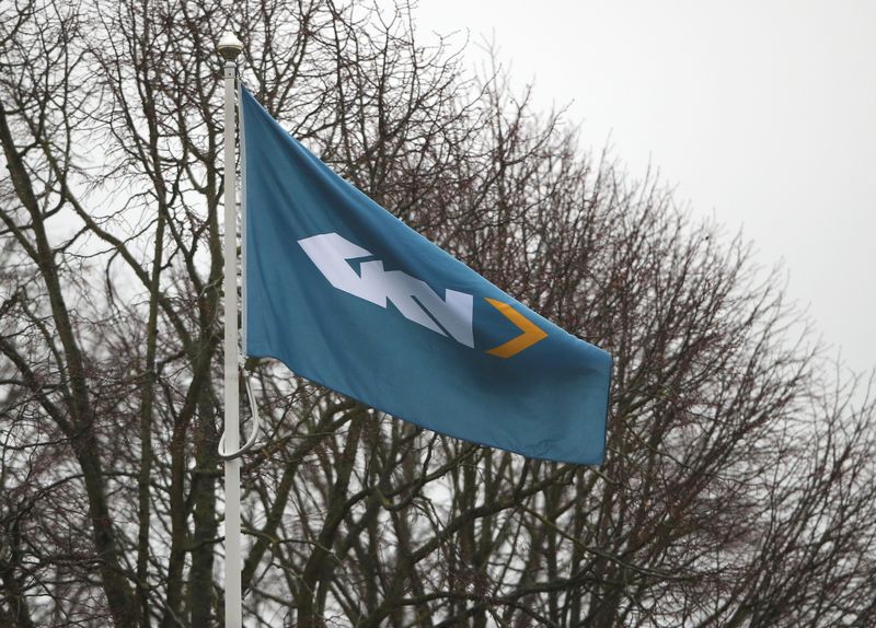 Branding is seen outside the headquarters of GKN in Redditch, Britain, March 12, 2018. REUTERS/Hannah McKay
