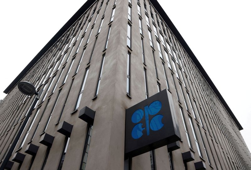 FILE PHOTO: A view of the logo of the Organization of the Petroleum Exporting Countries (OPEC) outside their headquarters in Vienna, Austria, November 30, 2023. REUTERS/Leonhard Foeger/File Photo