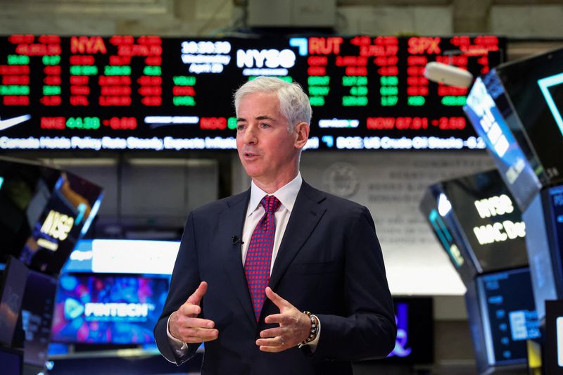 Bill Ackman, founder and CEO of Pershing Square Inc., speaks during an interview during his company’s IPO on the floor of the New York Stock Exchange (NYSE), in New York City, U.S., April 29, 2026. REUTERS/Brendan McDermid