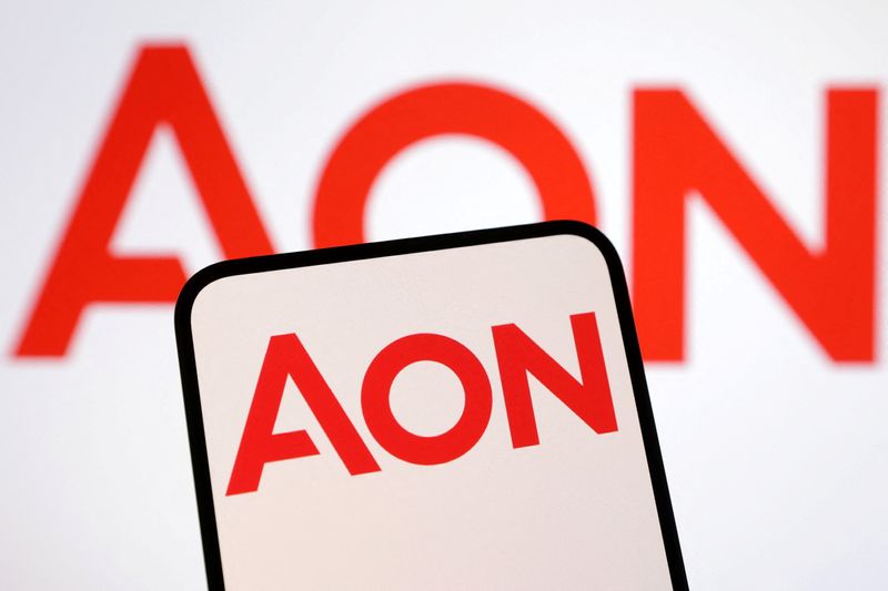 The AON logo is seen in this illustration taken on January 29, 2025. REUTERS/Dado Ruvic/Illustration