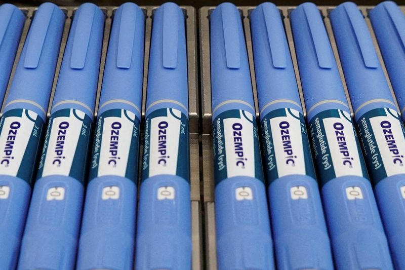 FILE PHOTO: Pens for the diabetes drug Ozempic sit on a production line to be packaged at the Danish drugmaker Novo Nordisk's site in Hillerod, Denmark, September 26, 2023. REUTERS/Tom Little/File Photo