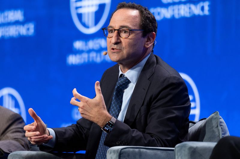 Blackstone President and Chief Operating Officer Jon Gray speaks during the Milken Institute Global Conference 2026 in Beverly Hills, California, U.S., May, 4, 2026.  REUTERS/Mike Blake