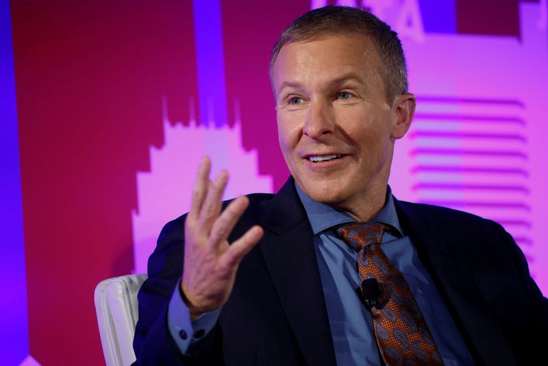 United Airlines CEO Scott Kirby takes part in a panel discussion at the International Air Transport Association's (IATA) Annual General Meeting in Boston, Massachusetts, U.S., October 4, 2021. REUTERS/Brian Snyder