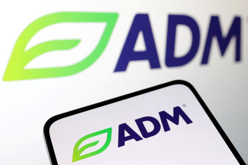 Archer Daniels Midland Co (ADM) logo is seen displayed in this illustration taken, April 10, 2023. REUTERS/Dado Ruvic/Illustration