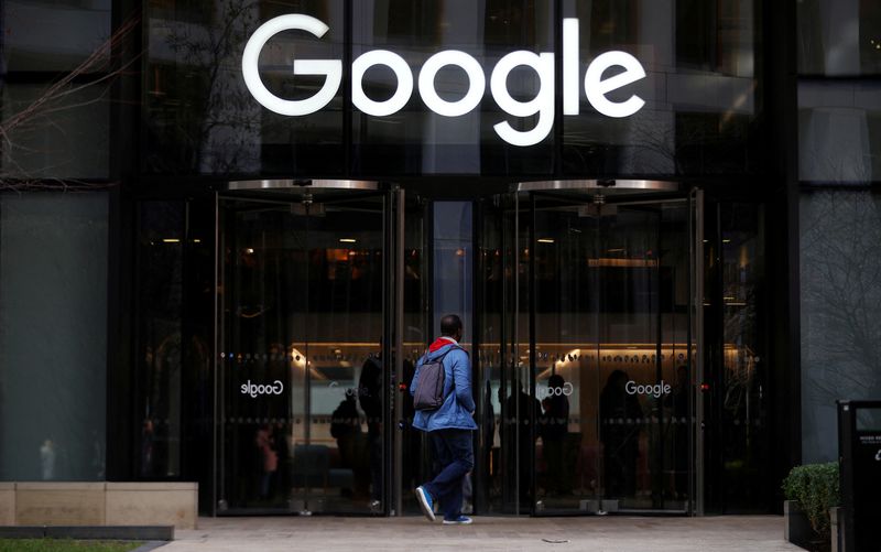 FILE PHOTO: The Google logo is pictured at the entrance to the Google offices in London, Britain January 18, 2019. REUTERS/Hannah McKay/File Photo