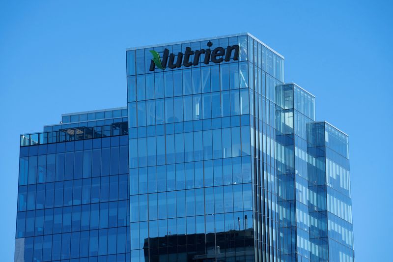 The head office of Nutrien, a leading global provider of crop inputs and services in downtown Saskatoon, Saskatchewan, Canada April 20, 2025.  REUTERS/Todd Korol