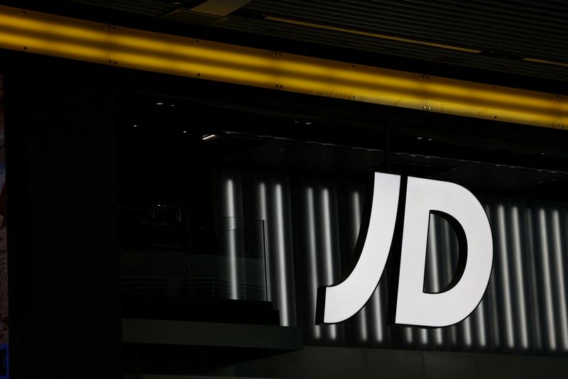A logo is seen outside the newly renovated JD Sports store at Westfield Stratford City in London, Britain, July 30, 2024. REUTERS/Hollie Adams