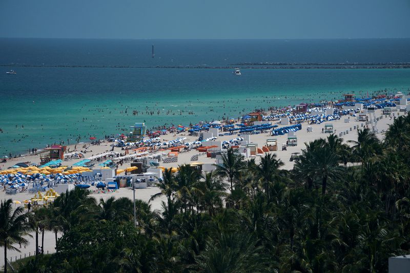 FILE PHOTO: The beach is pictured in Miami, Florida, U.S., June 21, 2019.  REUTERS/Carlo Allegri/File Photo