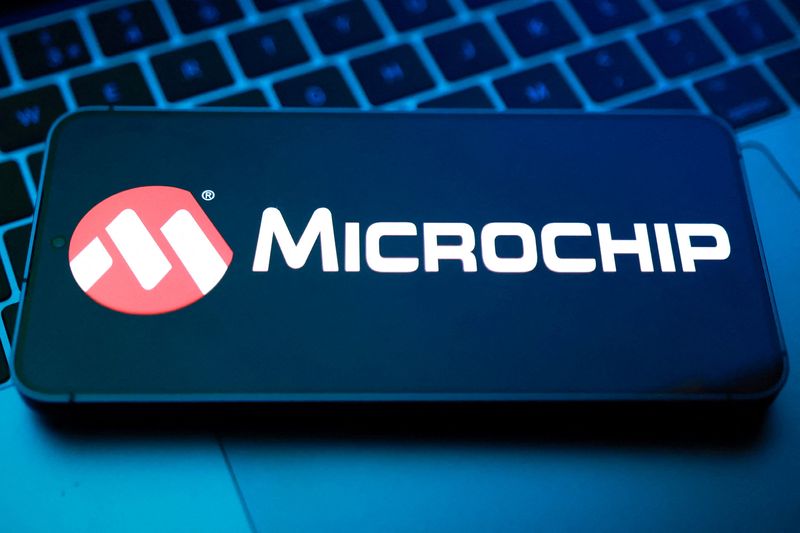 A Microchip logo appears in this illustration taken August 25, 2025. REUTERS/Dado Ruvic/Illustration