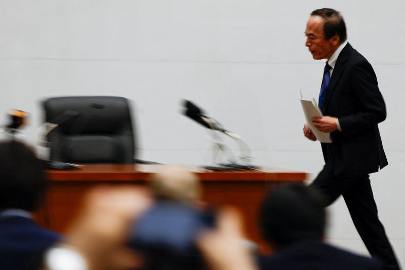Bank of Japan Governor Kazuo Ueda arrives for a press conference after a BOJ policy meeting in Tokyo, Japan, April 28, 2026. REUTERS/Kim Kyung-Hoon