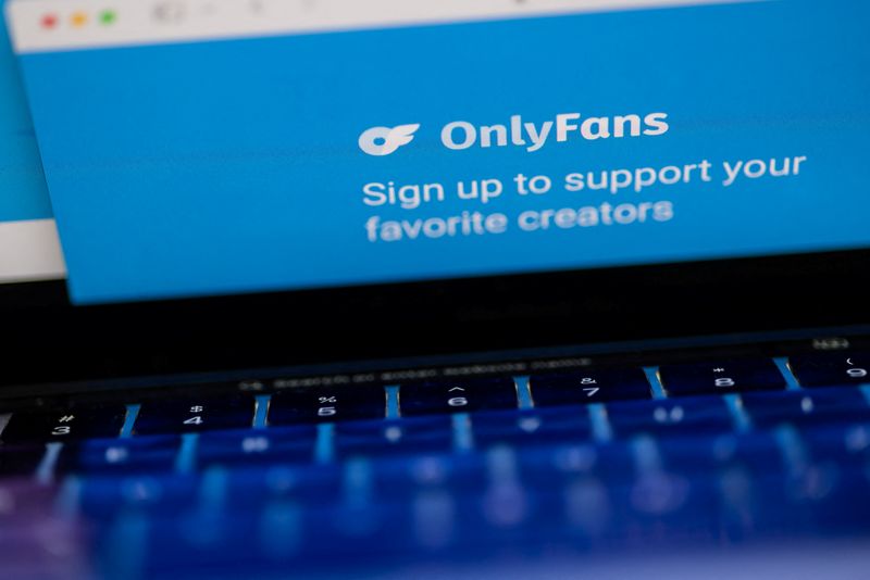 A logo for OnlyFans is seen in this illustration picture, February 29, 2024. REUTERS/Carlos Barria/Illustration