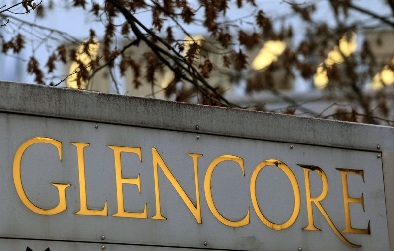The logo of commodities trader Glencore is pictured in front of the company's headquarters in the Swiss town of Baar November 20, 2012. Shareholders in miner Xstrata are expected to give the green light on Tuesday to a long-awaited $31-billion takeover by commodities giant Glencore, paving the way for one of the largest tie-ups in the sector to date.  REUTERS/Arnd Wiegmann (SWITZERLAND - Tags: BUSINESS LOGO)