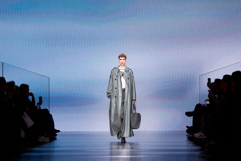 A model presents a creation from the Giorgio Armani Fall/Winter 2026/2027 collection during Fashion Week in Milan, Italy, March 1, 2026. REUTERS/Alessandro Garofalo/File Photo