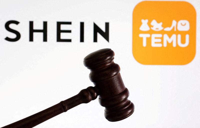 FILE PHOTO: Shein and Temu logos are seen in this illustration taken August 22, 2024. REUTERS/Dado Ruvic/Illustration/File Photo