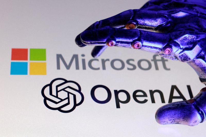 FILE PHOTO: Open AI and Microsoft logos are seen in this illustration on taken September 12, 2025. REUTERS/Dado Ruvic/Illustration/File Photo