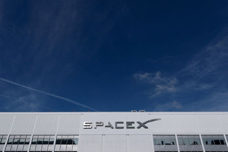 The SpaceX building, as the company prepares to file for an initial public offering (IPO), in Hawthorne California, U.S., April 23, 2026. REUTERS/Mike Blake/File Photo